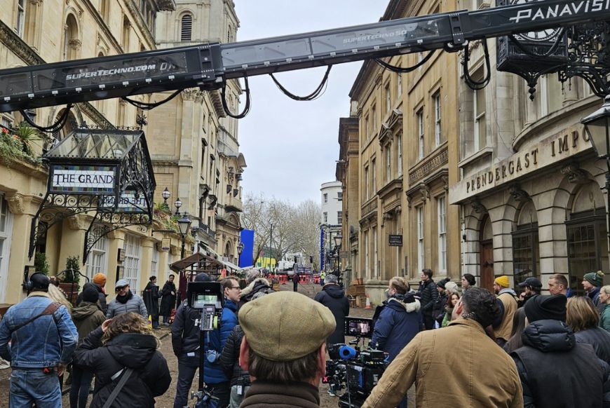 Young Sherlock filming outside The Grand